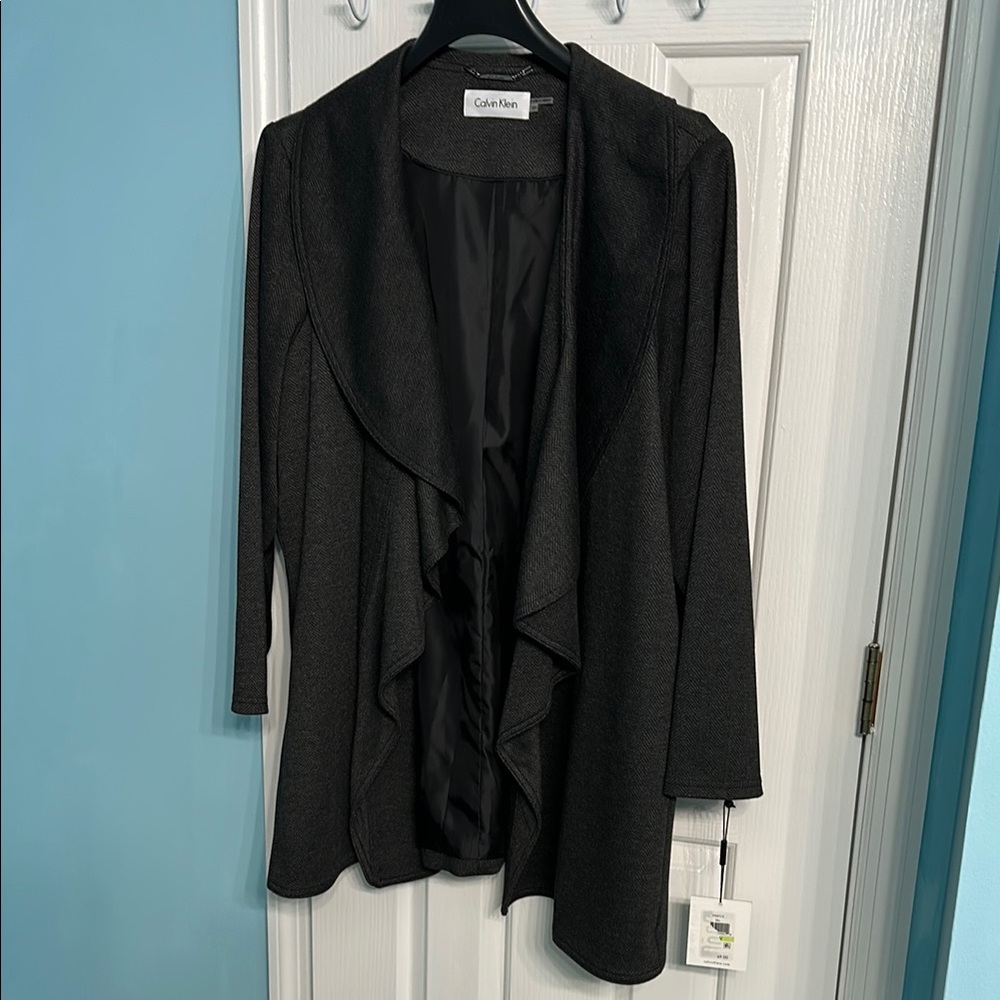 Calvin Klein Charcoal Draped Jacket